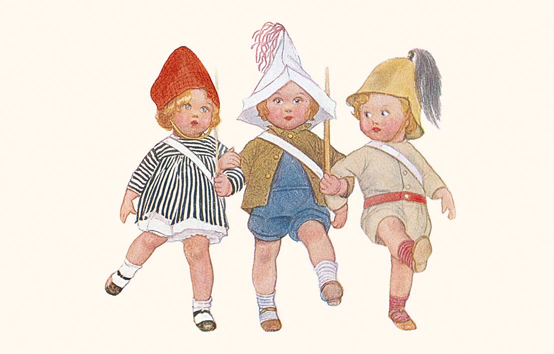 French Postcard - Playing Dress Up
